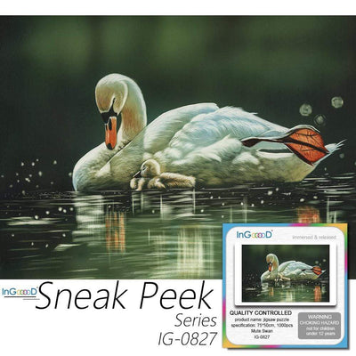 Ingooood- Jigsaw Puzzle 1000 Pieces- Sneak Peek Series- Mute Swan_IG-0827 Entertainment Toys for Adult Special Graduation or Birthday Gift Home Decor - Ingooood