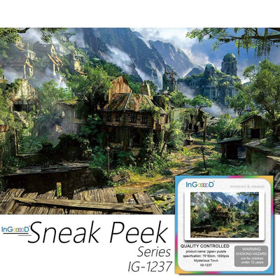 Ingooood-Jigsaw Puzzle 1000 Pieces-Sneak Peek Series-Mysterious Town_IG-1237 Entertainment Toys for Adult Special Graduation or Birthday Gift Home Decor - Ingooood
