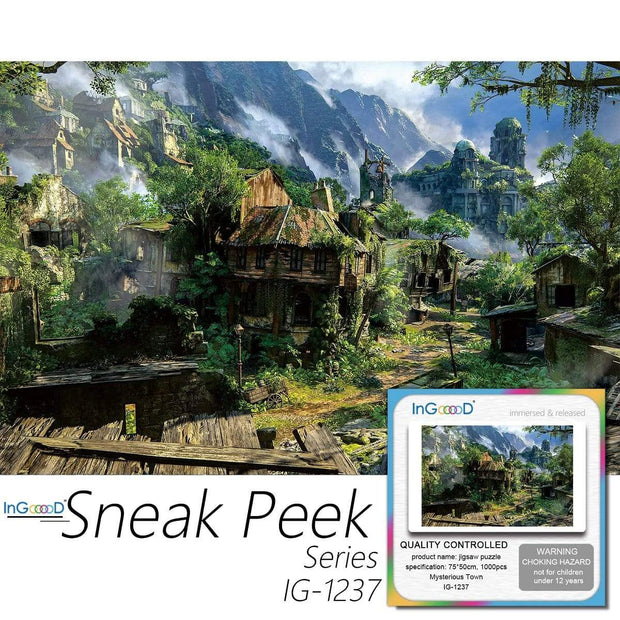 Ingooood-Jigsaw Puzzle 1000 Pieces-Sneak Peek Series-Mysterious Town_IG-1237 Entertainment Toys for Adult Special Graduation or Birthday Gift Home Decor - Ingooood