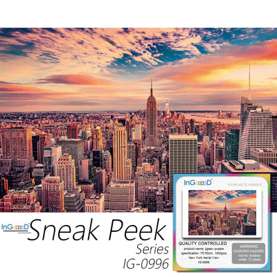 Ingooood-Jigsaw Puzzle 1000 Pieces-Sneak Peek Series-New York Aerial View_IG-0996 Entertainment Toys for Graduation or Birthday Gift Home Decor - Ingooood