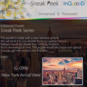 Ingooood-Jigsaw Puzzle 1000 Pieces-Sneak Peek Series-New York Aerial View_IG-0996 Entertainment Toys for Graduation or Birthday Gift Home Decor - Ingooood