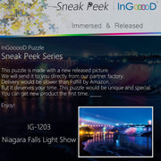 Ingooood-Jigsaw Puzzle 1000 Pieces-Sneak Peek Series-Niagara Falls Light Show_IG-1203 Entertainment Toys for Adult Special Graduation or Birthday Gift Home Decor - Ingooood