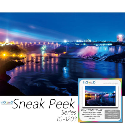 Ingooood-Jigsaw Puzzle 1000 Pieces-Sneak Peek Series-Niagara Falls Light Show_IG-1203 Entertainment Toys for Adult Special Graduation or Birthday Gift Home Decor - Ingooood