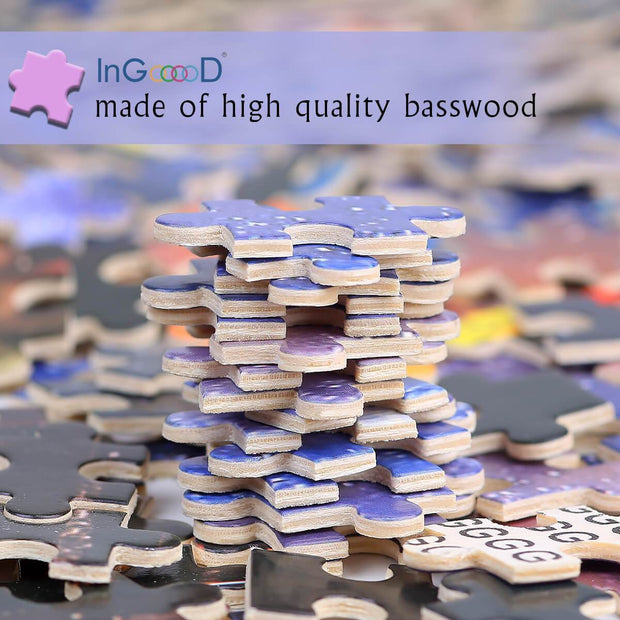 Ingooood-Jigsaw Puzzle 1000 Pieces-Sneak Peek Series-Night Sky Train - Ingooood
