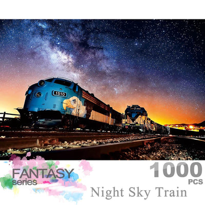 Ingooood-Jigsaw Puzzle 1000 Pieces-Sneak Peek Series-Night Sky Train - Ingooood