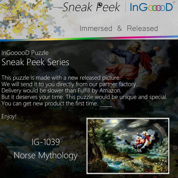 Ingooood-Jigsaw Puzzle 1000 Pieces-Sneak Peek Series-Norse Mythology_IG-1039 Entertainment for Adult Special Graduation or Birthday Gift Home Decor - Ingooood