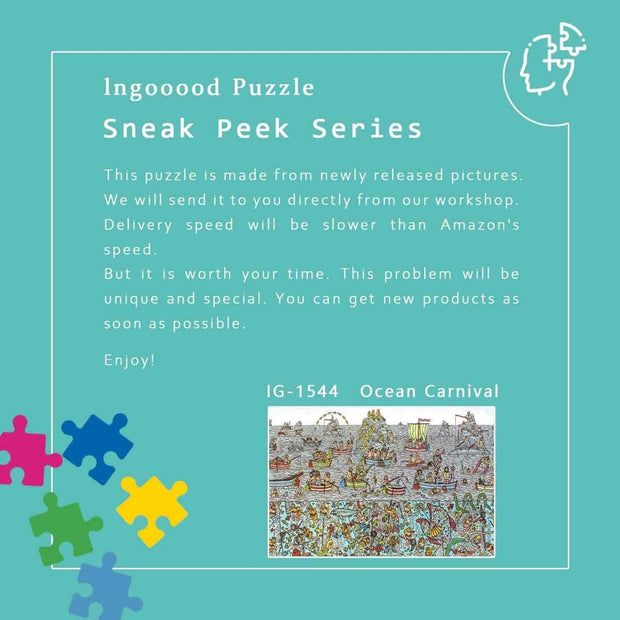 Ingooood-Jigsaw Puzzle 1000 Pieces-Sneak Peek Series-Ocean Carnival_IG-1544 Entertainment Toys for Adult Graduation or Birthday Gift Home Decor - Ingooood_US