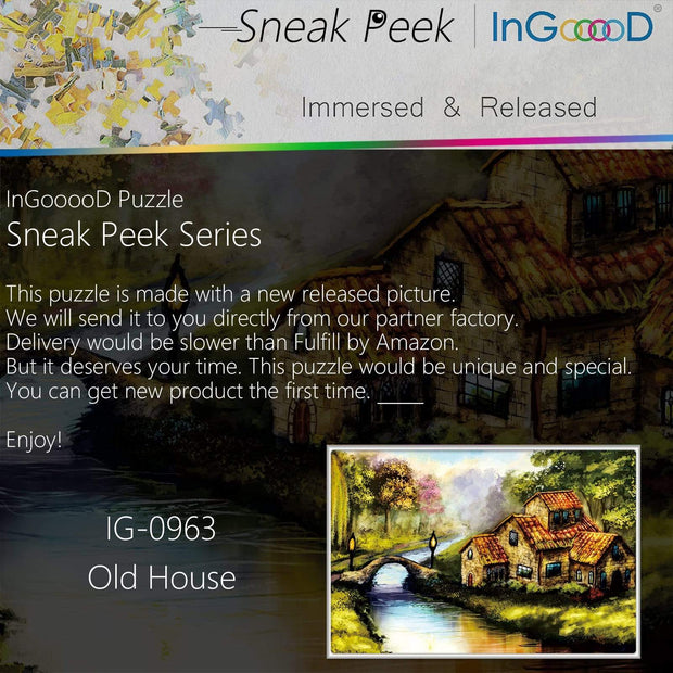 Ingooood-Jigsaw Puzzle 1000 Pieces-Sneak Peek Series-Old House_IG-0963 Entertainment Toys for Adult Special Graduation or Birthday Gift Home Decor - Ingooood
