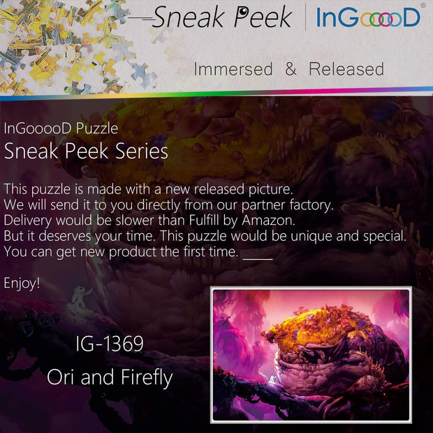 Ingooood-Jigsaw Puzzle 1000 Pieces-Sneak Peek Series-Ori and Firefly_IG-1369 Entertainment Toys for Adult Special Graduation or Birthday Gift Home Decor - Ingooood