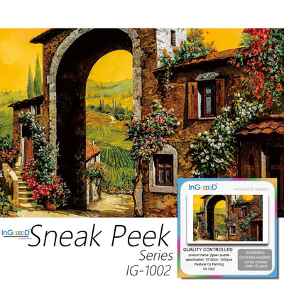 Ingooood-Jigsaw Puzzle 1000 Pieces-Sneak Peek Series-Pastoral Oil Painting_IG-1002 Entertainment Toys for Graduation or Birthday Gift Home Decor - Ingooood