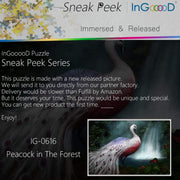 Ingooood- Jigsaw Puzzle 1000 Pieces- Sneak Peek Series- Peacock in The Forest_IG-0616 Entertainment Toys for Graduation or Birthday Gift Home Decor - Ingooood