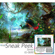 Ingooood-Jigsaw Puzzle 1000 Pieces-Sneak Peek Series-Peacock in Wonderland_IG-0690 Entertainment Toys for Adult Graduation or Birthday Gift Home Decor - Ingooood
