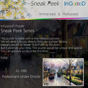 Ingooood-Jigsaw Puzzle 1000 Pieces-Sneak Peek Series- Pedestrians Under Drizzle_IG-1186 Entertainment Toys for Graduation or Birthday Gift Home Decor - Ingooood