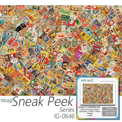 Ingooood- Jigsaw Puzzle 1000 Pieces- Sneak Peek Series-Philately_IG-0646 Entertainment Toys for Adult Special Graduation or Birthday Gift Home Decor - Ingooood