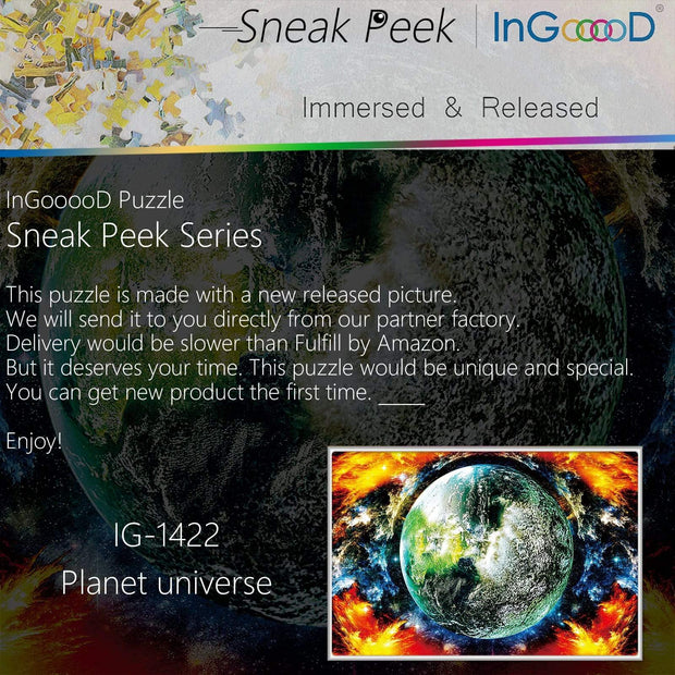 Ingooood-Jigsaw Puzzle 1000 Pieces-Sneak Peek Series-Planet Universe_IG-1422 Entertainment Toys for Adult Special Graduation or Birthday Gift Home Decor - Ingooood