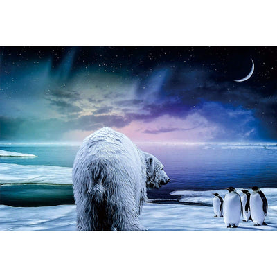 Ingooood-Jigsaw Puzzle 1000 Pieces-Sneak Peek Series-Polar bear and penguin_IG-1508 Entertainment Toys for Adult Graduation or Birthday Gift Home Decor - Ingooood