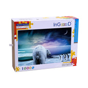 Ingooood-Jigsaw Puzzle 1000 Pieces-Sneak Peek Series-Polar bear and penguin_IG-1508 Entertainment Toys for Adult Graduation or Birthday Gift Home Decor - Ingooood