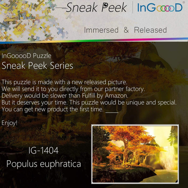 Ingooood-Jigsaw Puzzle 1000 Pieces-Sneak Peek Series-Populus euphratica_IG-1404 Entertainment Toys for Adult Special Graduation or Birthday Gift Home Decor - Ingooood