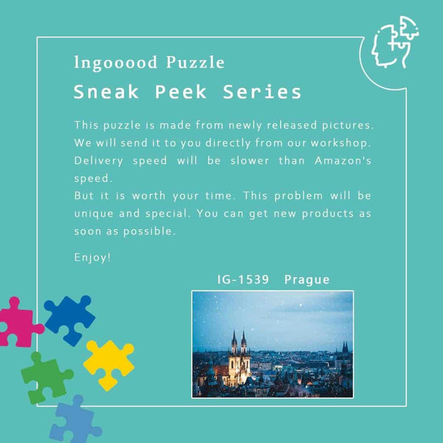 Ingooood-Jigsaw Puzzle 1000 Pieces-Sneak Peek Series-Prague_IG-1539 Entertainment Toys for Adult Graduation or Birthday Gift Home Decor - Ingooood_US