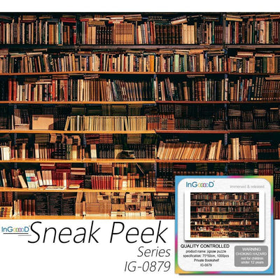Ingooood- Jigsaw Puzzle 1000 Pieces- Sneak Peek Series-Private Bookshelf_IG-0879 Entertainment Toys for Graduation or Birthday Gift Home Decor - Ingooood