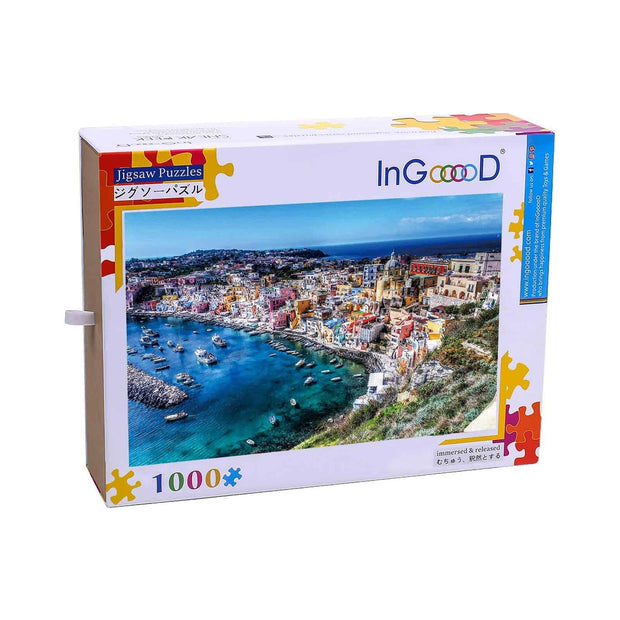 Ingooood-Jigsaw Puzzle 1000 Pieces-Sneak Peek Series-Procida Island_IG-1551 Entertainment Toys for Adult Graduation or Birthday Gift Home Decor - Ingooood_US
