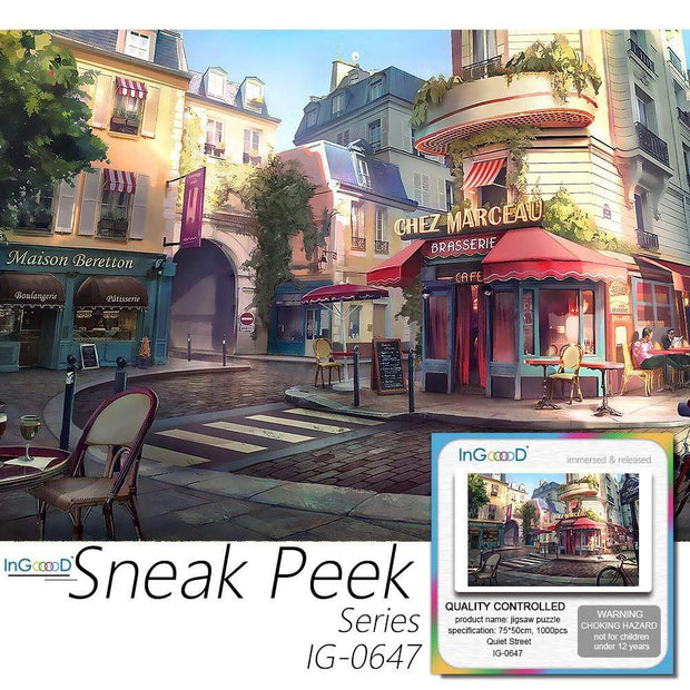 Ingooood-Jigsaw Puzzle 1000 Pieces- Sneak Peek Series-Quiet Street_IG-0647 Entertainment Toys for Adult Special Graduation or Birthday Gift Home Decor - Ingooood