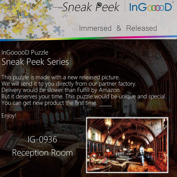 Ingooood-Jigsaw Puzzle 1000 Pieces-Sneak Peek Series-Reception Room_IG-0936 Entertainment Toys for Graduation or Birthday Gift Home Decor - Ingooood