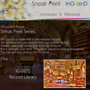 Ingooood-Jigsaw Puzzle 1000 Pieces-Sneak Peek Series-Record Library_IG-0675 Entertainment Toy for Adult Special Graduation or Birthday Gift Home Decor - Ingooood