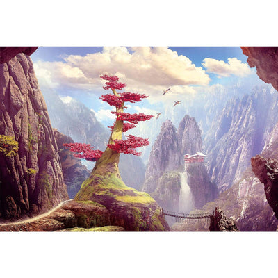 Ingooood-Jigsaw Puzzle 1000 Pieces-Sneak Peek Series-Red Leaf Tree_IG-0933 Entertainment Toys for Adult Special Graduation or Birthday Gift Home Decor - Ingooood