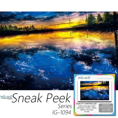 Ingooood-Jigsaw Puzzle 1000 Pieces-Sneak Peek Series- Reeds in The Sunset_IG-1094 Entertainment Toys for Graduation or Birthday Gift Home Decor - Ingooood
