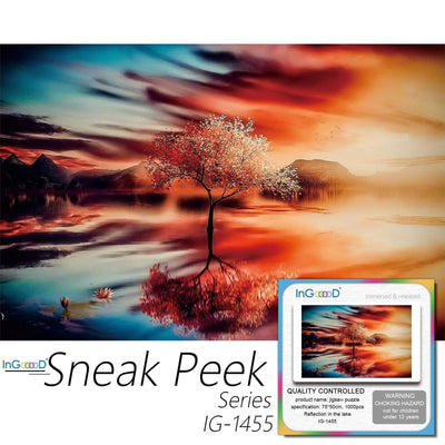 Ingooood-Jigsaw Puzzle 1000 Pieces-Sneak Peek Series- Reflection in the lake_IG-1455 Entertainment Toys for Adult Graduation or Birthday Gift Home Decor - Ingooood