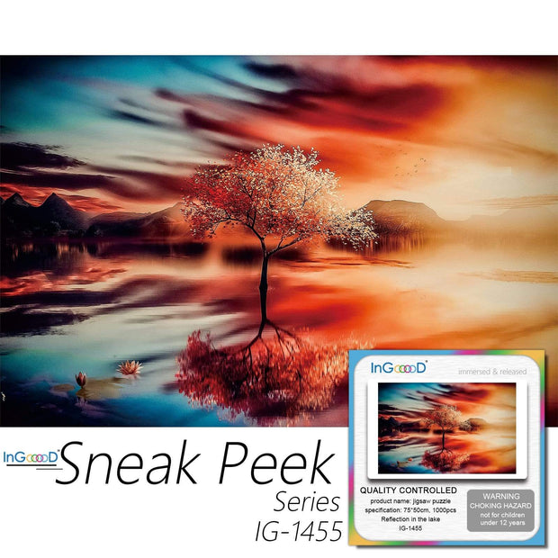 Ingooood-Jigsaw Puzzle 1000 Pieces-Sneak Peek Series- Reflection in the lake_IG-1455 Entertainment Toys for Adult Graduation or Birthday Gift Home Decor - Ingooood