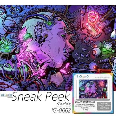 Ingooood-Jigsaw Puzzle 1000 Pieces- Sneak Peek Series-Repair Robot_IG-0662 Entertainment Toys for Graduation or Birthday Gift Home Decor - Ingooood