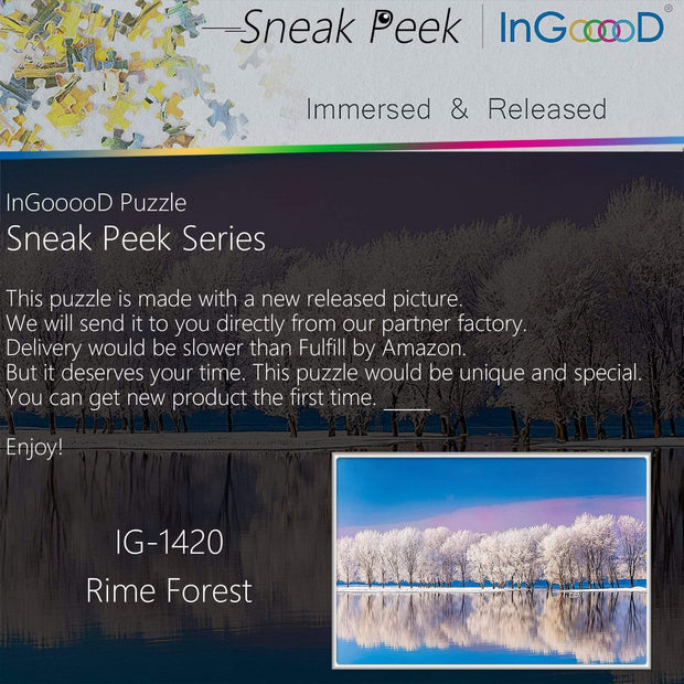 Ingooood-Jigsaw Puzzle 1000 Pieces-Sneak Peek Series-Rime Forest_IG-1420 Entertainment Toys for Adult Special Graduation or Birthday Gift Home Decor - Ingooood
