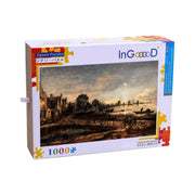 Ingooood-Jigsaw Puzzle 1000 Pieces-Sneak Peek Series-River view under the moonlight_IG-1536 Entertainment Toys for Adult Graduation or Birthday Gift Home Decor - Ingooood