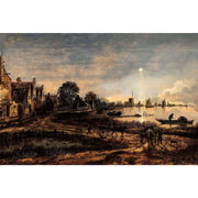 Ingooood-Jigsaw Puzzle 1000 Pieces-Sneak Peek Series-River view under the moonlight_IG-1536 Entertainment Toys for Adult Graduation or Birthday Gift Home Decor - Ingooood
