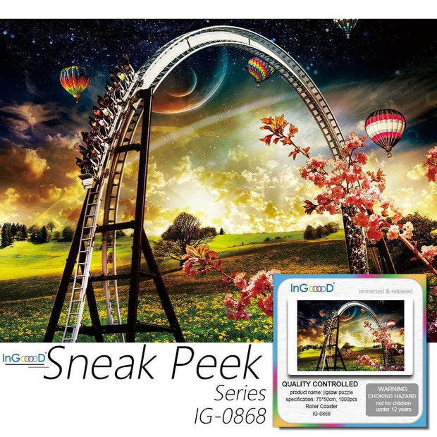 Ingooood- Jigsaw Puzzle 1000 Pieces- Sneak Peek Series- Roller Coaster_IG-0868 Entertainment Toys for Adult Graduation or Birthday Gift Home Decor - Ingooood