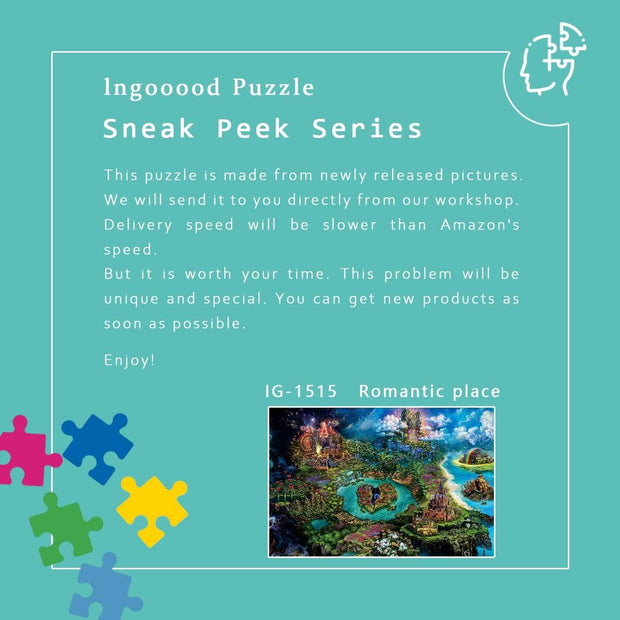 Ingooood-Jigsaw Puzzle 1000 Pieces-Sneak Peek Series-Romantic place_IG-1515 Entertainment Toys for Adult Graduation or Birthday Gift Home Decor - Ingooood