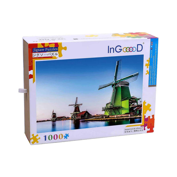 Ingooood-Jigsaw Puzzle 1000 Pieces-Sneak Peek Series-Rotating Dutch windmill_IG-1597 Entertainment Toys for Adult Graduation or Birthday Gift Home Decor - Ingooood_US