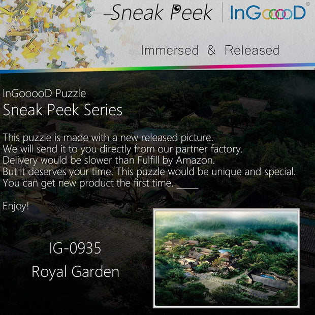 Ingooood-Jigsaw Puzzle 1000 Pieces-Sneak Peek Series-Royal Garden_IG-0935 Entertainment Toys for Adult Special Graduation or Birthday Gift Home Decor - Ingooood