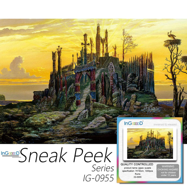 Ingooood-Jigsaw Puzzle 1000 Pieces-Sneak Peek Series-Ruins_IG-0955 Entertainment Toys for Adult Special Graduation or Birthday Gift Home Decor - Ingooood
