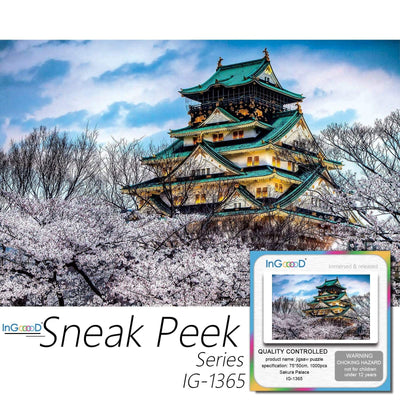 Ingooood-Jigsaw Puzzle 1000 Pieces-Sneak Peek Series-Sakura Palace_IG-1365 Entertainment Toys for Adult Special Graduation or Birthday Gift Home Decor - Ingooood