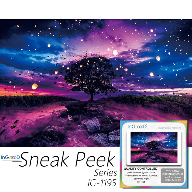 Ingooood-Jigsaw Puzzle 1000 Pieces-Sneak Peek Series-Sandwind Night_IG-1195 Entertainment Toys for Adult Special Graduation or Birthday Gift Home Decor - Ingooood