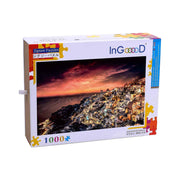 Ingooood-Jigsaw Puzzle 1000 Pieces-Sneak Peek Series-Santorini at night_IG-1562 Entertainment Toys for Adult Graduation or Birthday Gift Home Decor - Ingooood_US