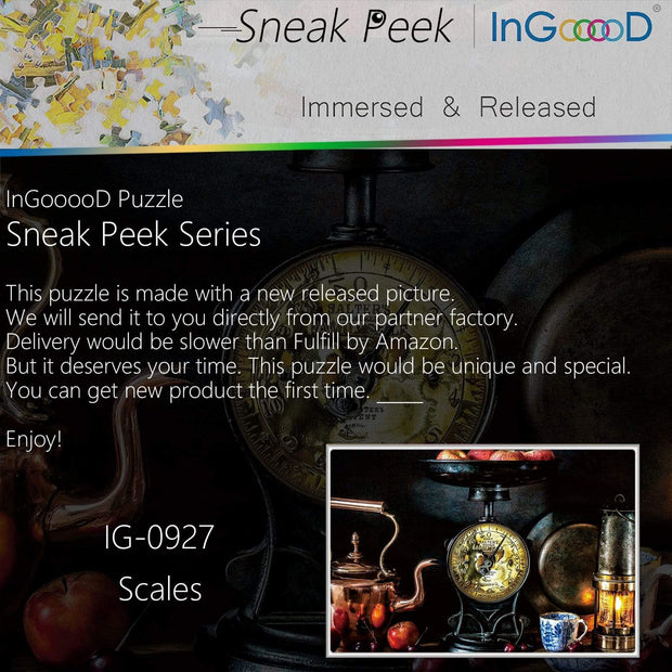 Ingooood-Jigsaw Puzzle 1000 Pieces-Sneak Peek Series-Scales_IG-0927 Entertainment Toys for Adult Special Graduation or Birthday Gift Home Decor - Ingooood