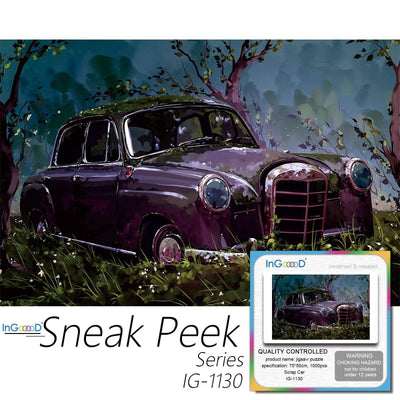 Ingooood-Jigsaw Puzzle 1000 Pieces-Sneak Peek Series- Scrap Car_IG-1130 Entertainment Toys for Adult Special Graduation or Birthday Gift Home Decor - Ingooood