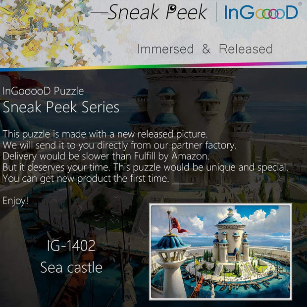Ingooood-Jigsaw Puzzle 1000 Pieces-Sneak Peek Series-Sea Castle_IG-1402 Entertainment Toys for Adult Special Graduation or Birthday Gift Home Decor - Ingooood