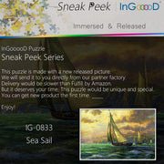 Ingooood- Jigsaw Puzzle 1000 Pieces- Sneak Peek Series-Sea Sail_IG-0833 Entertainment Toys for Adult Special Graduation or Birthday Gift Home Decor - Ingooood