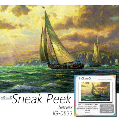 Ingooood- Jigsaw Puzzle 1000 Pieces- Sneak Peek Series-Sea Sail_IG-0833 Entertainment Toys for Adult Special Graduation or Birthday Gift Home Decor - Ingooood