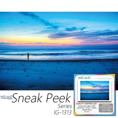 Ingooood-Jigsaw Puzzle 1000 Pieces-Sneak Peek Series-Seaside Fishing_IG-1313 Entertainment Toys for Adult Special Graduation or Birthday Gift Home Decor - Ingooood